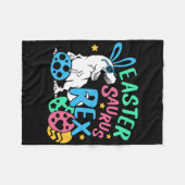 Eastersaurus T-rex Easter Day Tee, Cute Easter Bun フリースブランケット (正面(横))