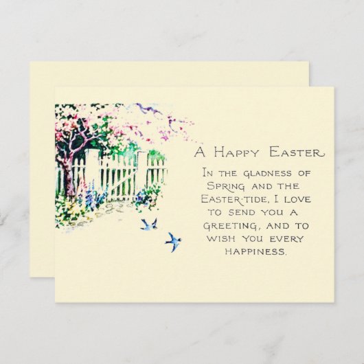 Eastertideのイースターブルーバード シーズンカード (正面/裏面)