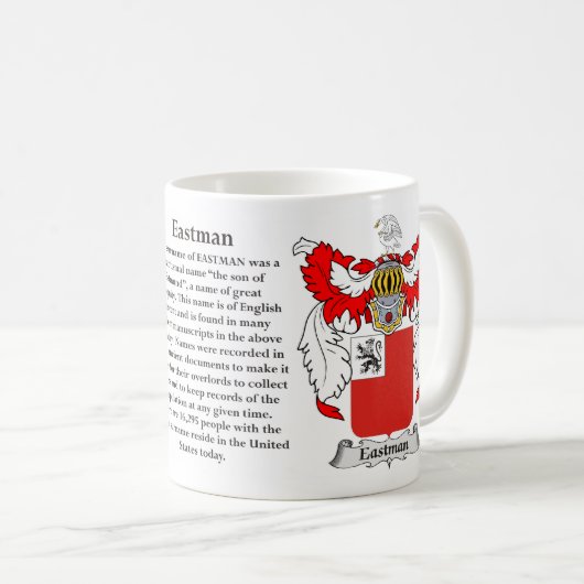 Eastman家族の紋章付き外衣 コーヒーマグカップ (正面右)