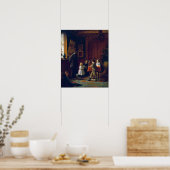 Eastman Johnson Christmas Time, The Blodgett Famil ポスター (キッチン)