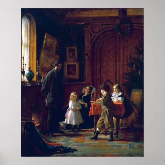 Eastman Johnson Christmas Time, The Blodgett Famil ポスター (正面)