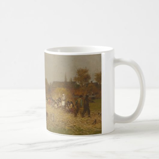 Eastman Johnson - Husking Bee, Island of Nantucket コーヒーマグカップ (右)