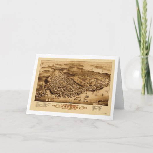 Eastportの私パノラマ式の地図- 1879年 カード (正面)