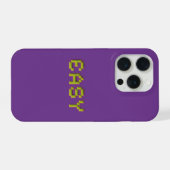 EASY ネオン ピクセルアート iPhoneケース - パープル 3D ゲーミング iPhone 15 Proケース (裏面横)
