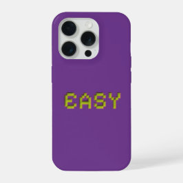 EASY ネオン ピクセルアート iPhoneケース - パープル 3D ゲーミング iPhone 15 Proケース