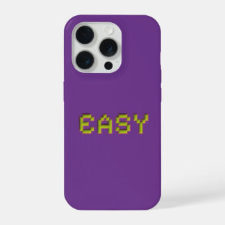 EASY ネオン ピクセルアート iPhoneケース - パープル 3D ゲーミング iPhone 15 Proケース