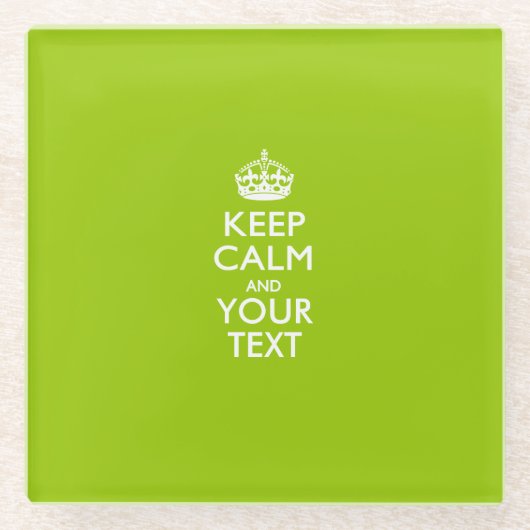 Easy 保 CALM Have Your Text on Lime Green ガラスコースター (正面)