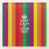 Easy 保 CALM Your Text on Rainbow ガラスコースター (正面)