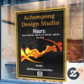 Easy-Apply Luxury: Achempong Residue-Free Store HR ウィンドウサイン (カフェ窓)