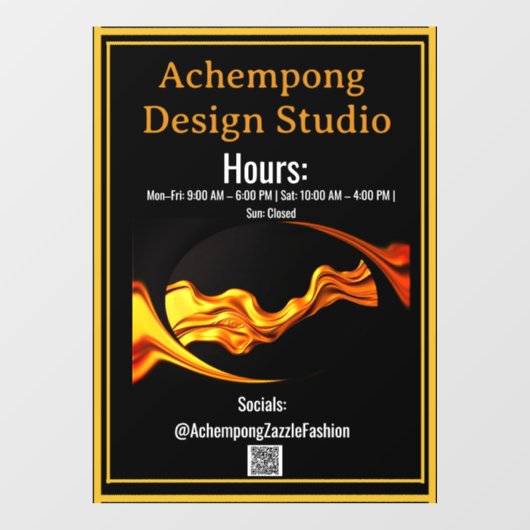 Easy-Apply Luxury: Achempong Residue-Free Store HR ウィンドウサイン (シート)