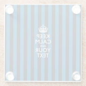 Easy CALM保 Have Your Text on Blueストライプ Options ガラスコースター (裏面)