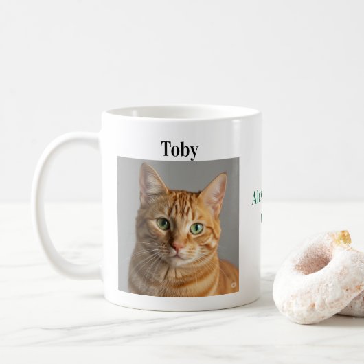 Easy Customization Pet Photo Name Pet Lover gift コーヒーマグカップ (ドーナツ)