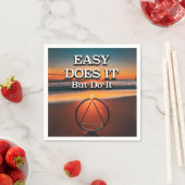 EASY DOES IT But Do It AA Slogan Sunrise スタンダードカクテルナプキン (インサイチュ)