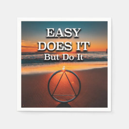 EASY DOES IT But Do It AA Slogan Sunrise スタンダードカクテルナプキン
