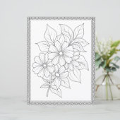 Easy Elegant Floral Coloring Page (スタンド正面)