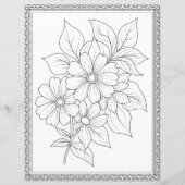 Easy Elegant Floral Coloring Page (正面)