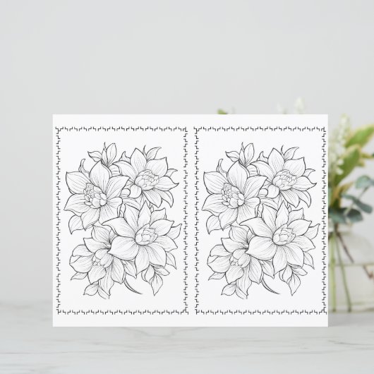 Easy Elegant Floral Coloring Page  (スタンド正面)