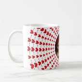 Easy Modern & Trendy One Photo & Red Hearts コーヒーマグカップ (左)