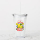 Easy Peasy Lemon Squeezy – Lemons and Flowers アクリルタンブラー (正面)