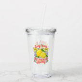 Easy Peasy Lemon Squeezy – Lemons and Flowers アクリルタンブラー (裏面)