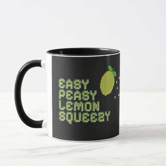 Easy Peasy Lemon Squeezy Mug - Black Pixel Art Gam マグカップ (左)