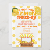 Easy Peasy Lemon Three-sy, Lemon 3rd Birthday 招待状 (正面)