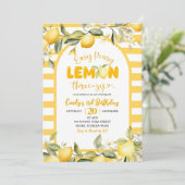 Easy Peezy Lemon ThreeZy Lemon 3rd Birthday  招待状 (スタンド正面)