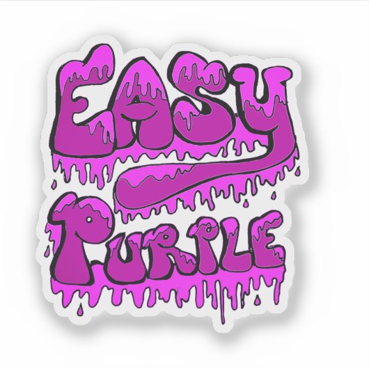 Easy Purple Drip Logo Sticker シール (正面)