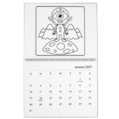 Easy Space Coloring Calendar カレンダー (1月 2027)