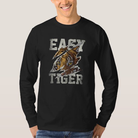 Easy tiger 3 distressed tiger costume casual chic  tシャツ (正面)