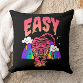 EASY Tiger Retro Rainbow Throw Pillow クッション (ブランケット)