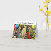 Easy to Customize Unique Bird Lover Birthday カード (黄色い花)