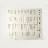 Easy To Read Big Fabric Wedding Seating Chart Sign タペストリー (正面(横))