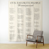 Easy To Read Big Fabric Wedding Seating Chart Sign タペストリー (インサイチュ)