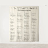 Easy To Read Big Fabric Wedding Seating Chart Sign タペストリー (正面)