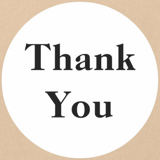 Easy To Read Minimal Thank You ラウンドシール