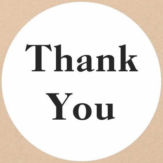Easy To Read Minimal Thank You ラウンドシール