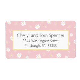 Easy To Read Pink Floral Return Address Label ラベル