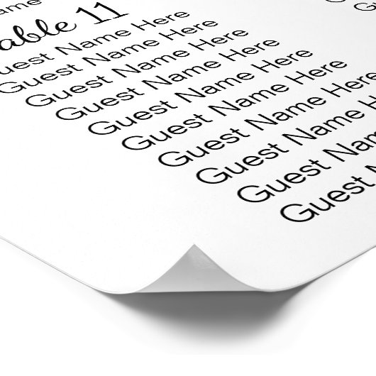 Easy Wedding Seating Chart - More Tables | Poster ポスター (角)