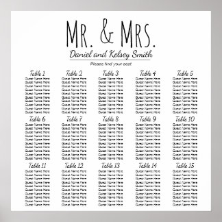 Easy Wedding Seating Chart - More Tables | Poster ポスター