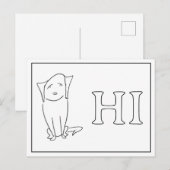 Easygoing Dog Cartoon Saying Hi Postcard シーズンポストカード (正面/裏面)