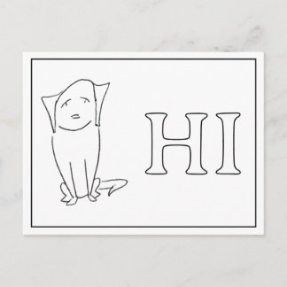 Easygoing Dog Cartoon Saying Hi Postcard シーズンポストカード