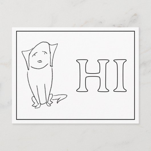 Easygoing Dog Cartoon Saying Hi Postcard シーズンポストカード (正面)
