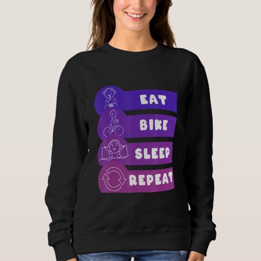 Eat Bike Sleep Repeat スウェットシャツ (正面)