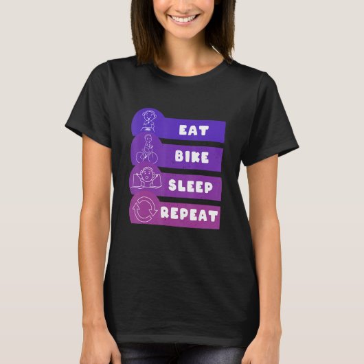 Eat Bike Sleep Repeat Tシャツ (正面)