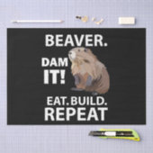 Eat Build Repeat かわいいビーバー動物 薄葉紙 (クラフト)
