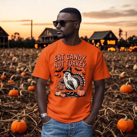 Eat Candy Not Turkey Funny Halloween Thanksgiving Tシャツ