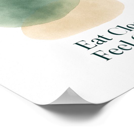 Eat Clean Feel Clean Abstract Kitchen Print ポスター (角)