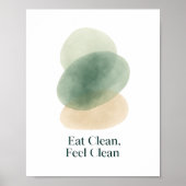 Eat Clean Feel Clean Abstract Kitchen Print ポスター (正面)