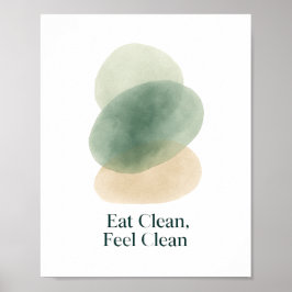 Eat Clean Feel Clean Abstract Kitchen Print ポスター
